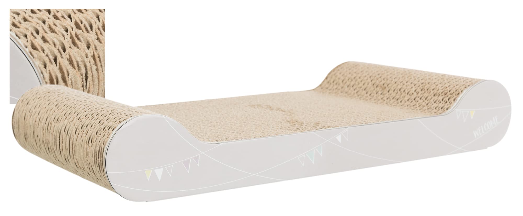 TRIXIE Junior Scratching Board - Cardboard, Light Grey/Natural | 38 x 6 x 18 cm 3
