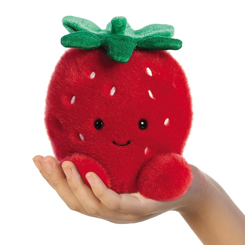 AURORA Palm Pals Juicy Strawberry Soft Toy | 12 cm Plush | Bean Filled | Red 2