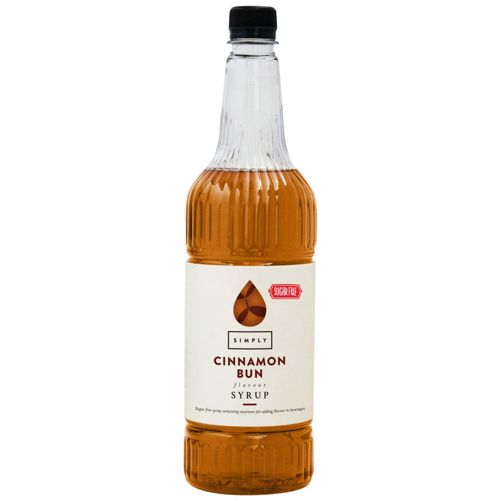 Simply Sugar Free Cinnamon Bun Syrup, Vegan & Nut Free, Flavoured Syrup for Beverages & Baking