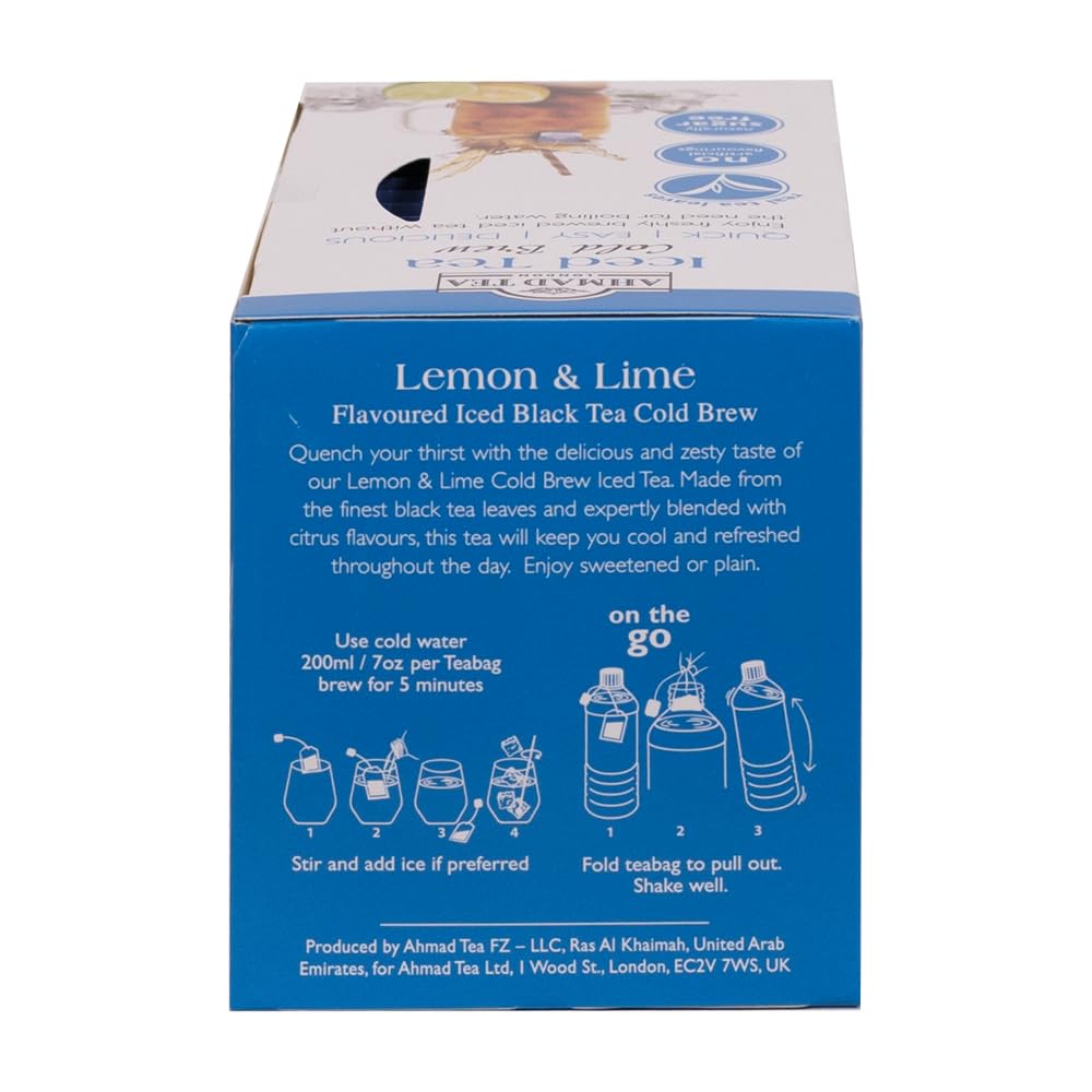 Ahmad Tea Lemon & Lime Cold Brew Black Tea - 20 Teabag Sachets 2