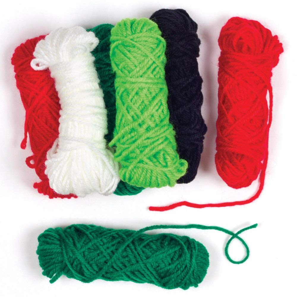 Baker Ross Christmas Wool Value Pack - Assorted Festive Craft Yarn for Kids (Pack of 10)