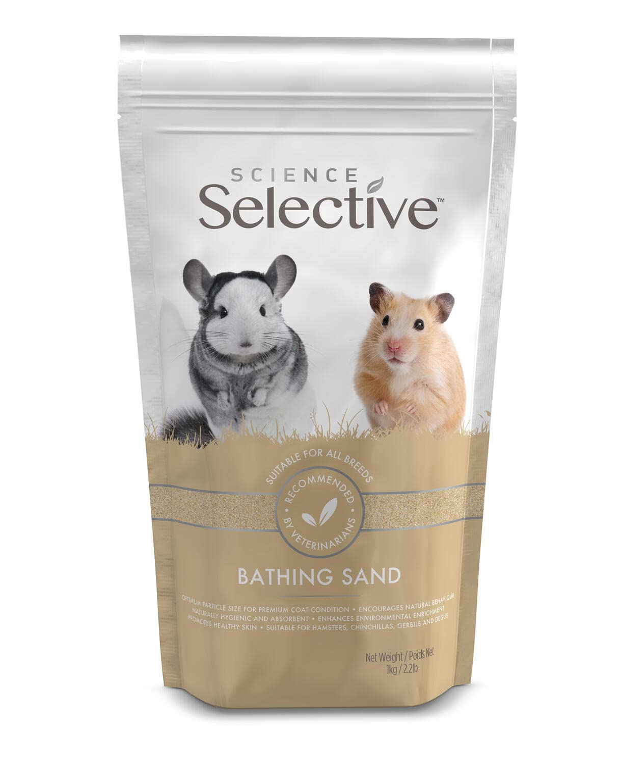 Supreme Petfoods Science Selective Bathing Sand - Yellow | 1000g | For Chinchillas, Hamsters, Gerbils & Degus