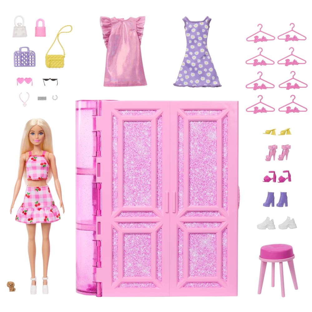 Barbie Dream Closet Toy Playset with Fashion Doll, 25+ Accessories & Pet Puppy 13