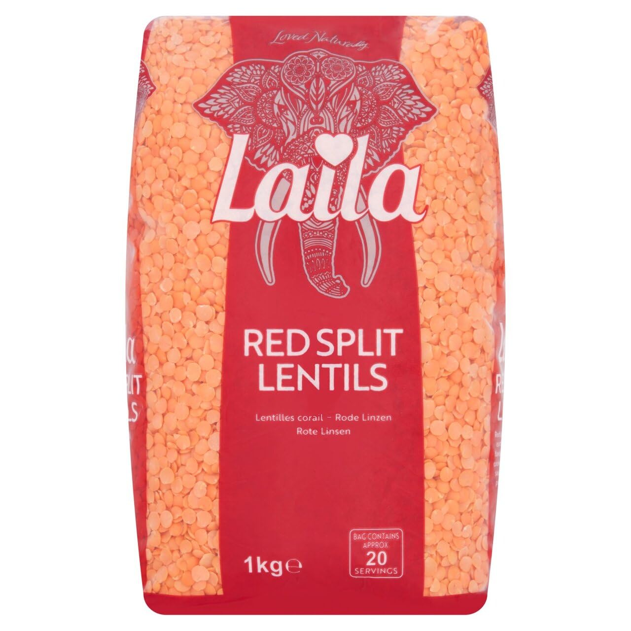 LAILA Red Split Lentils - Wholesome & Tender | 1 kg Pack