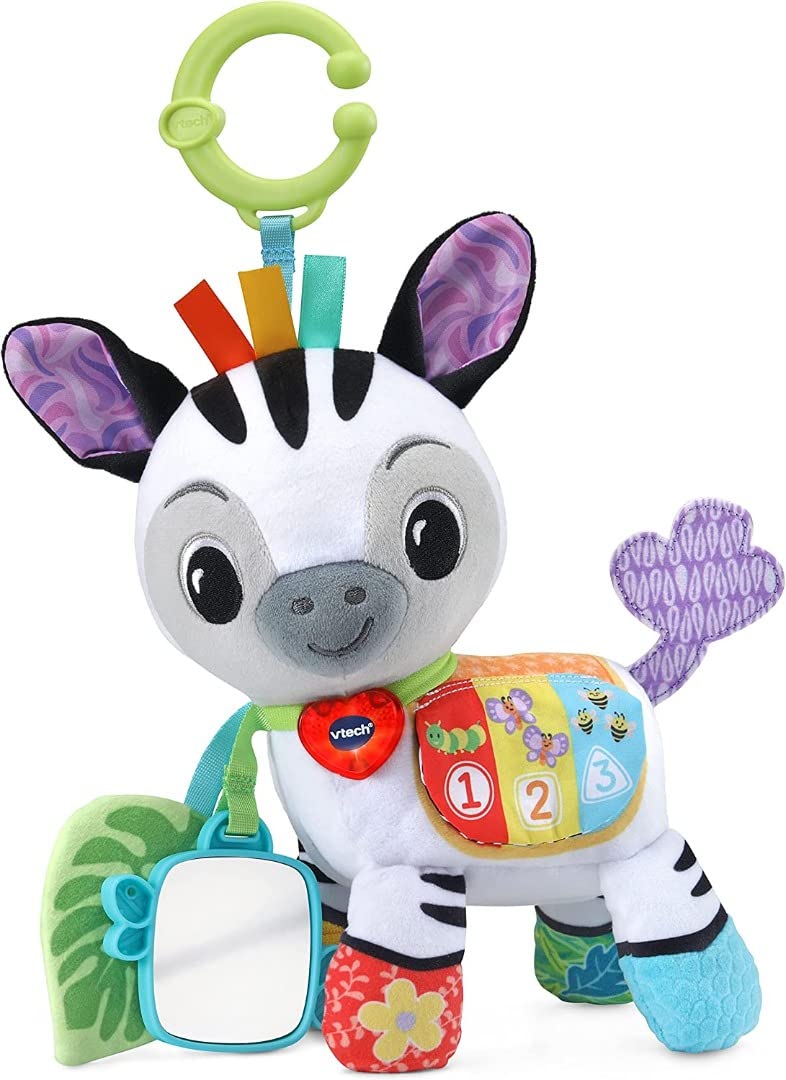 VTech Baby On-the-Go Soft Zebra - Interactive Sensory Toy with Lights, Music & Sounds for 3+ Months