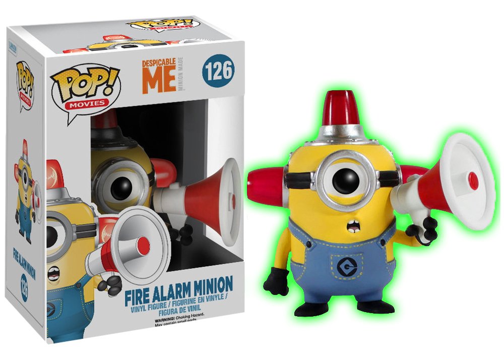 Despicable Me Fire Alarm Minion Glows In The Dark Exclusive Funko 04961 Pop! Vinyl #126