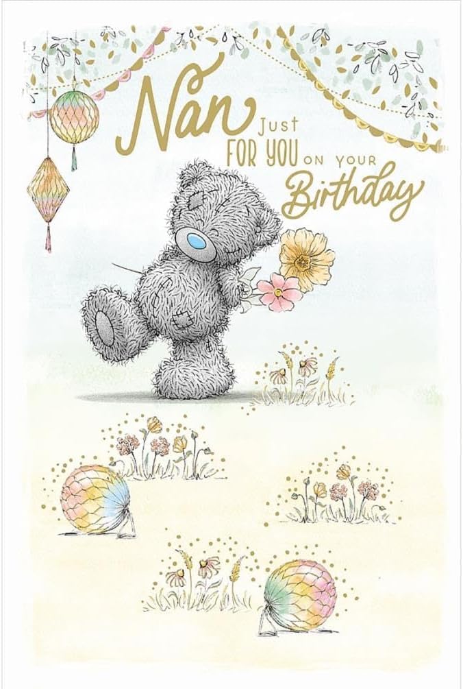 Me To You Bear Tatty Teddy Birthday Card for Nan | 6 x 9 in | Gold Foil Accents 1