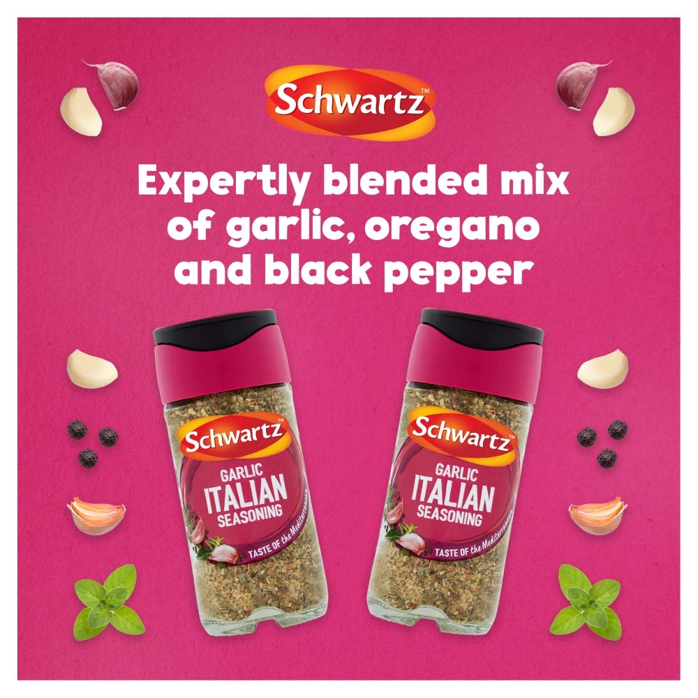 Schwartz Garlic Italian Seasoning Powder - 43g Jar, Pack of 6 | Mediterranean Taste