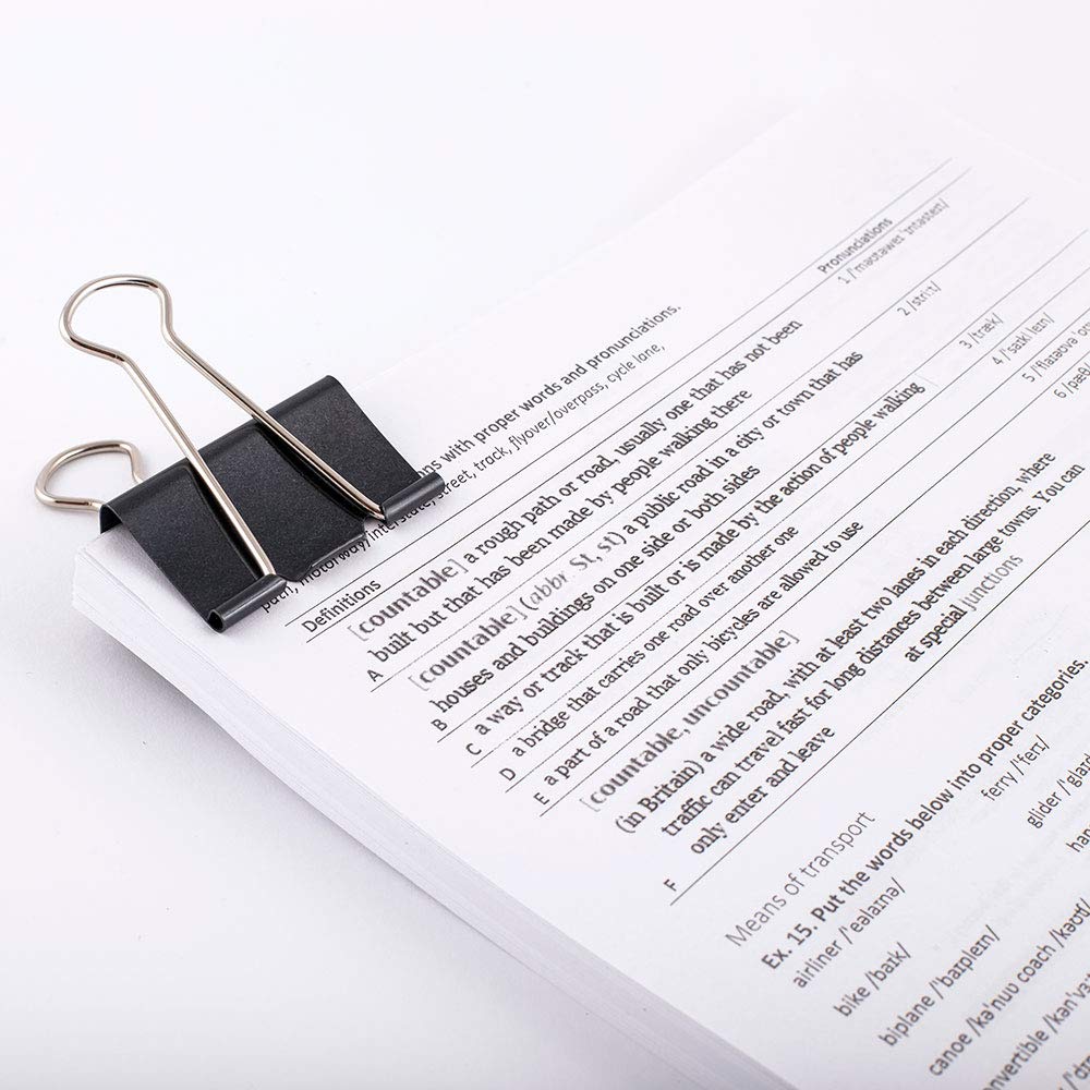 D.RECT Extra Large Binder Clips - 51mm Heavy-Duty Grip | Pack of 12 Black Metal Clips 2