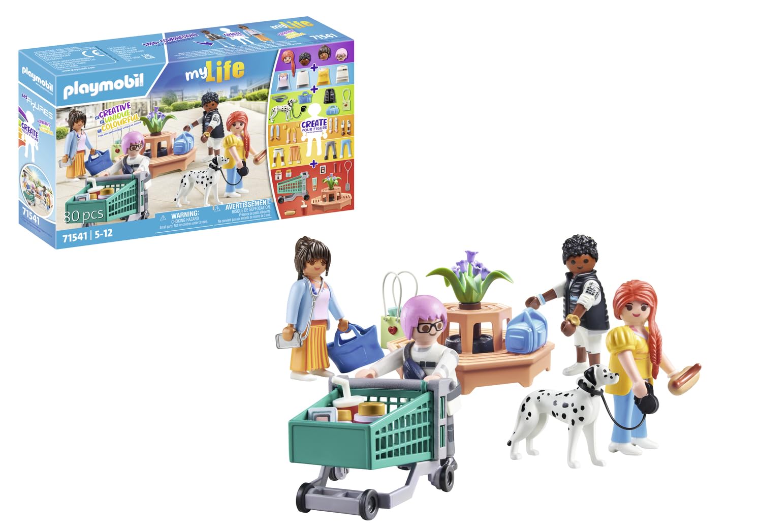 Playmobil MyFigures Shopping Playset - Customizable Figures | 80 Pieces | Ages 4+