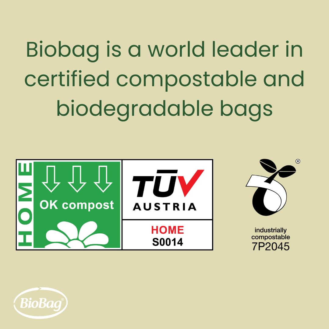 BioBag 100% Compostable Caddy Bin Liners - 12L Capacity, 14 Count, Green 6