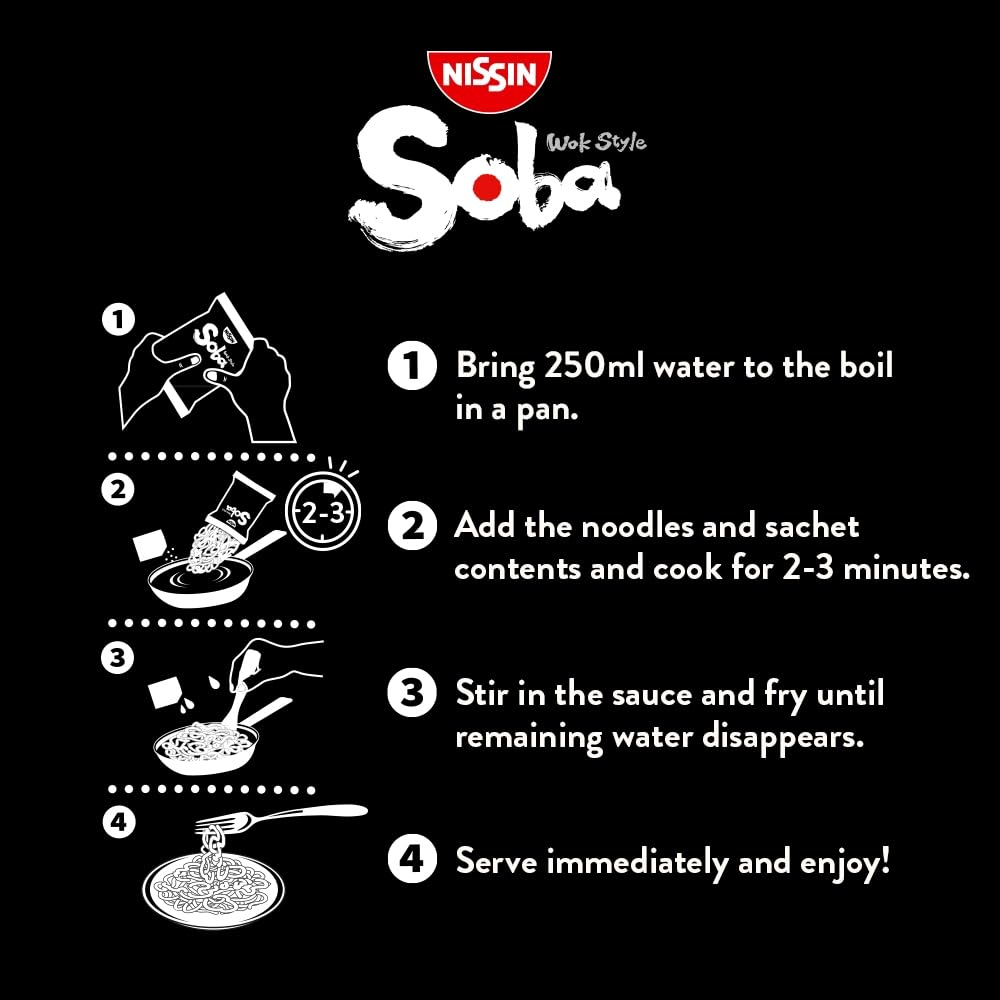 NISSIN Soba Wok Style Chilli Flavoured Instant Noodles - 111g Packet (Pack of 9) 5
