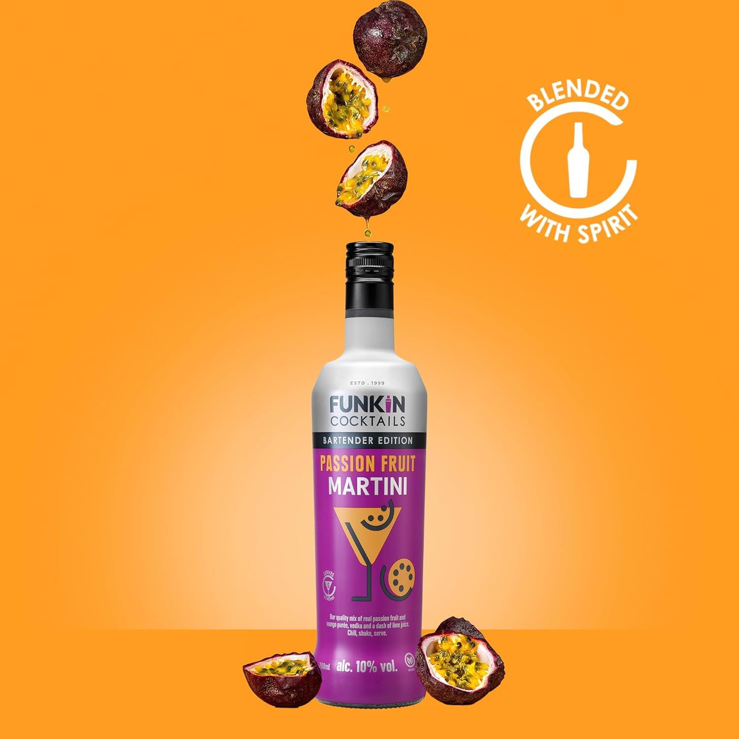 Funkin Cocktails Ready to Drink Passion Fruit Martini Bottle | 10% ABV | 700 ml 2
