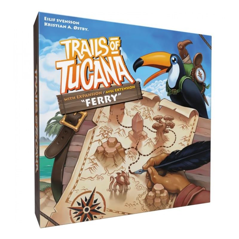 Matagot Trails of Tucana Board Game (incl. Ferry Extension) | Adult Strategy | Green/Brown
