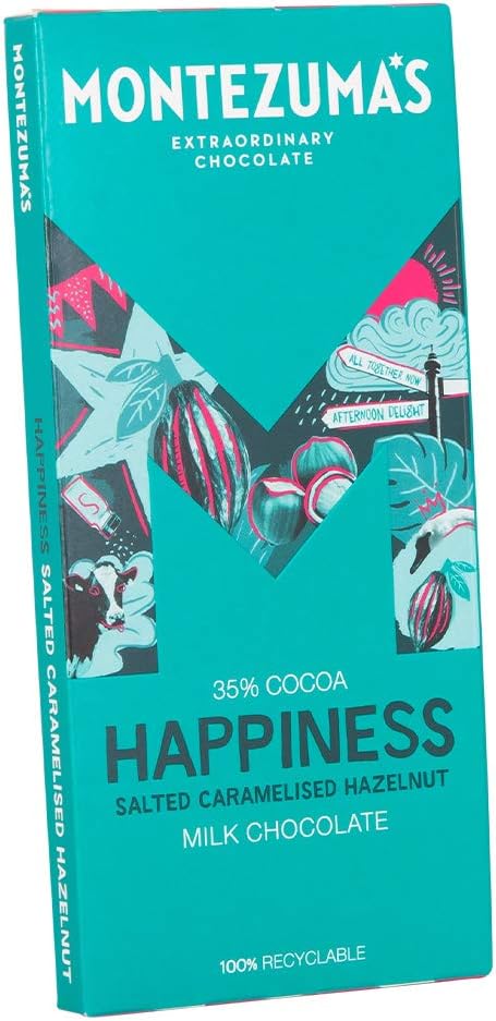 Montezuma - Happiness 35% Cocoa Milk Chocolate with Salted Caramelised Hazelnuts 90g