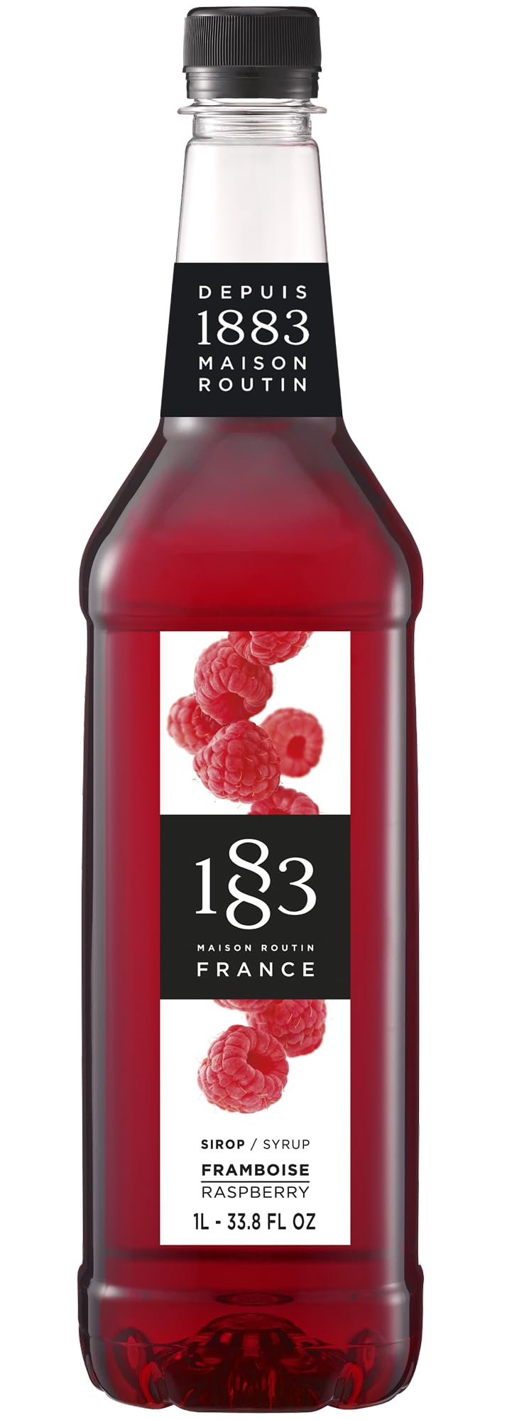 1883 MAISON ROUTIN Premium Raspberry Syrup - Pure Cane Sugar, Real Fruit Juice | 1 L 1
