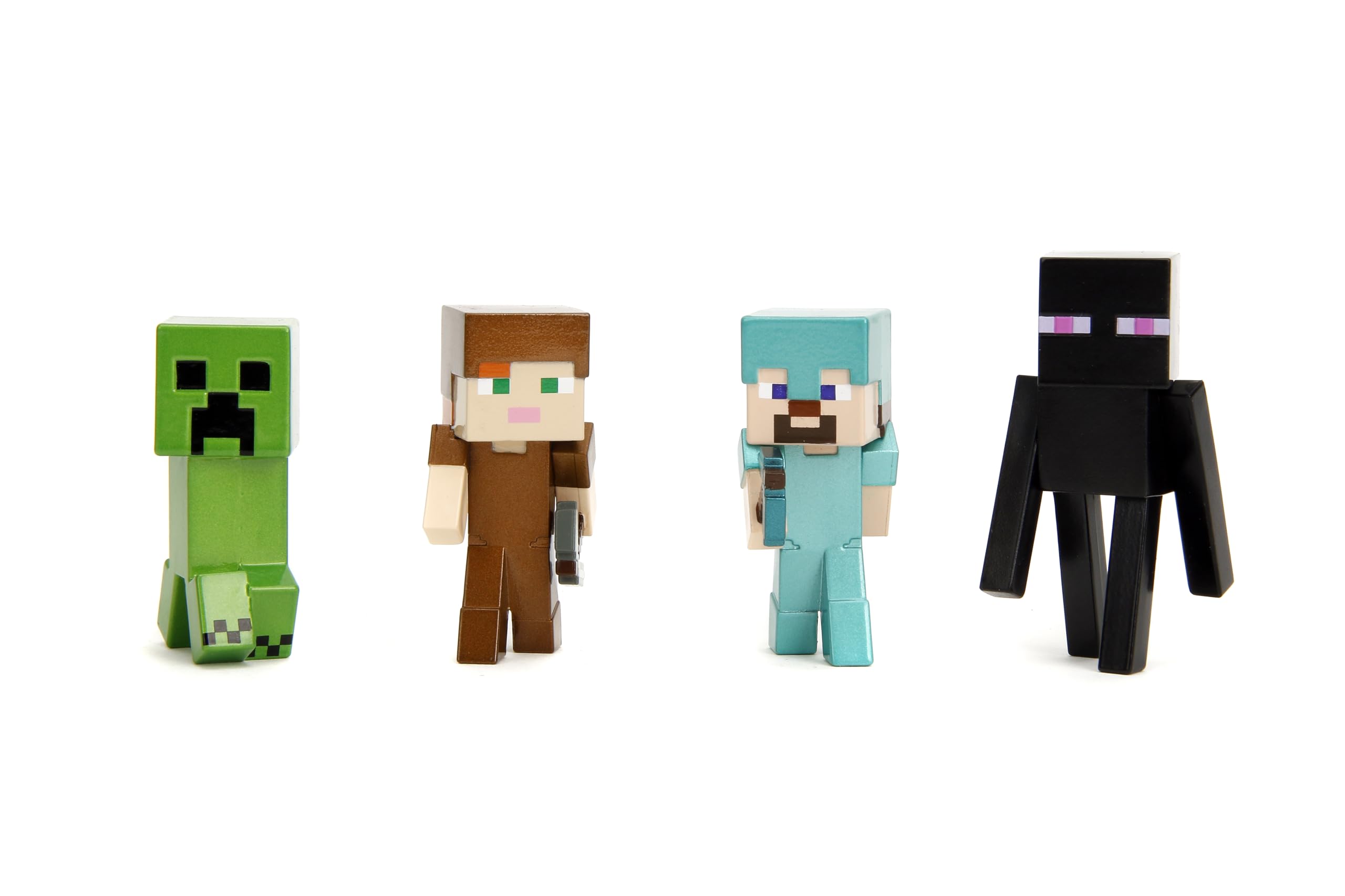 Minecraft 2.5" Metalfigs 4-Pack - Creeper, Steve, Enderman, Alex - Ages 8-15