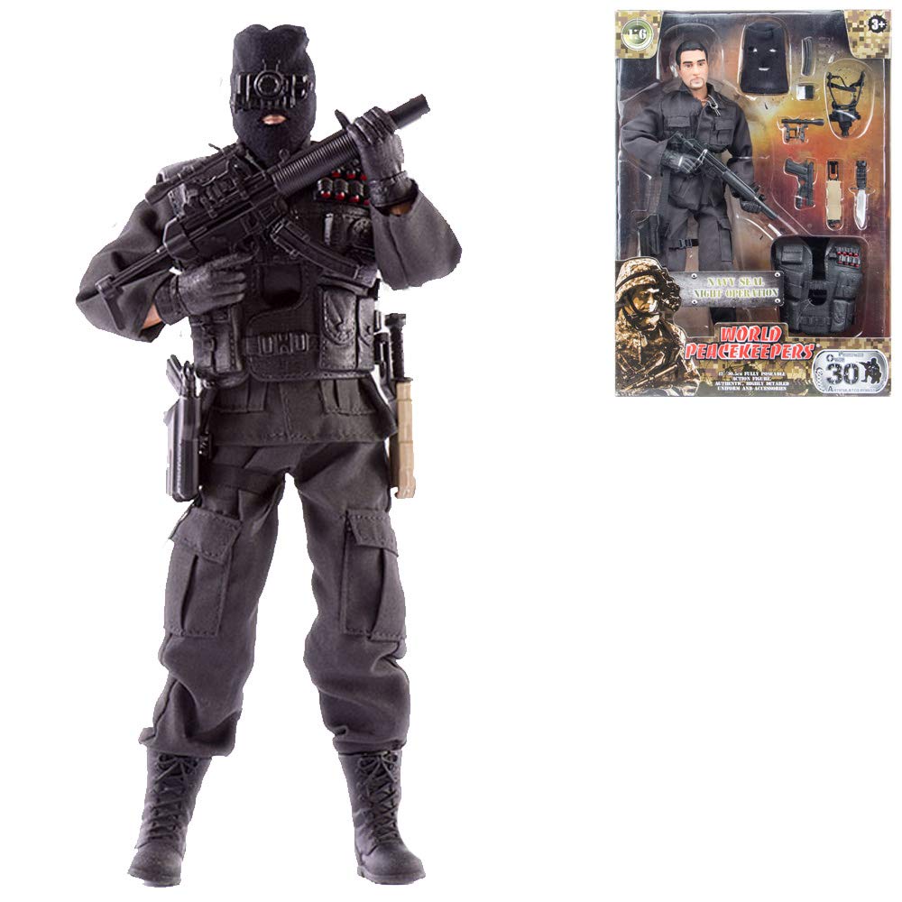 WORLD PEACEKEEPERS 12" Navy Seal Night Ops Action Figure - 1:6 Scale Collectible with Accessories 7