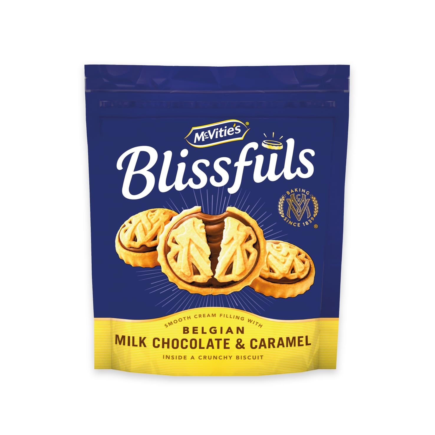 McVitie's Blissfuls Belgian Milk Chocolate & Caramel Biscuits 172g 1
