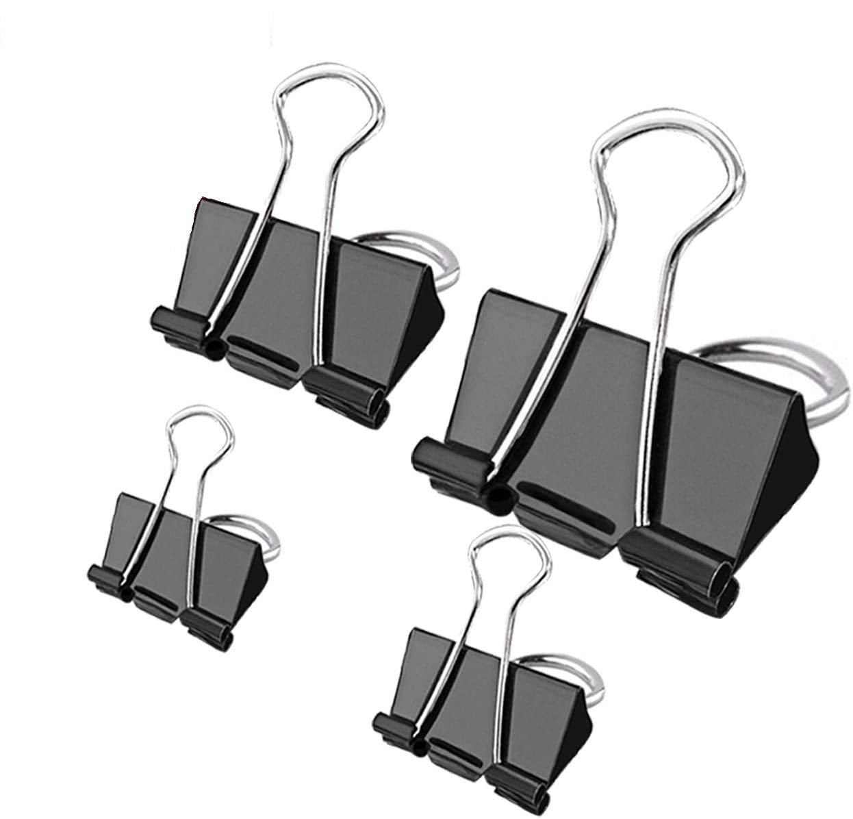NORTHERN BROTHERS Metal Binder Clips - 100 Pcs Assorted Sizes (15mm, 19mm, 25mm, 32mm) Black 1