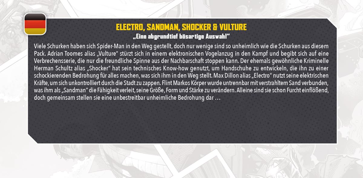 Asmodee Marvel Crisis Protocol: Electro & Sandman & Shocker & Vulture Expansion | 2 Players | 90 Min 2