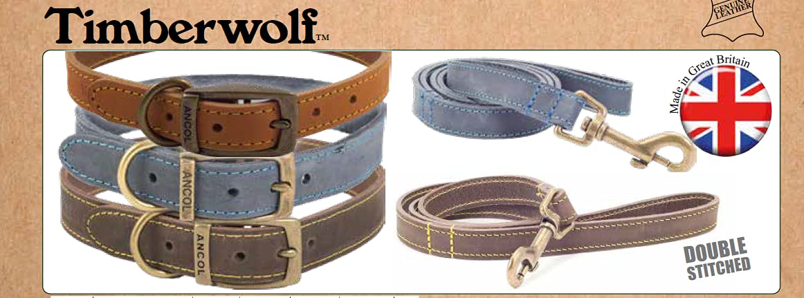 Ancol Timberwolf Leather Dog Collar - Sable | Size 4 (35-43 cm Neck) 9