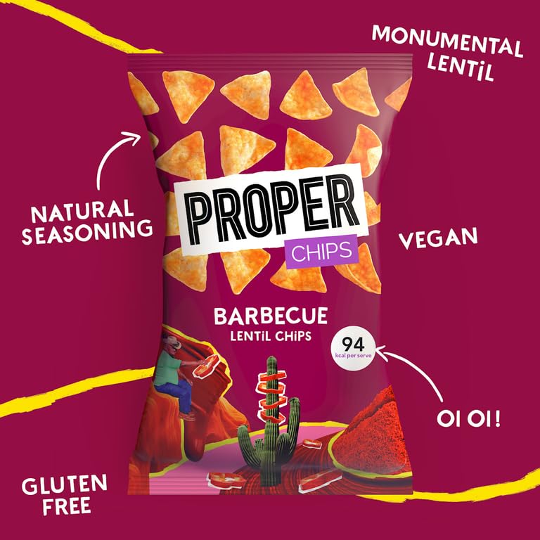 PROPER - Barbecue Lentil Chips Vegan Gluten-Free Snacks 85g