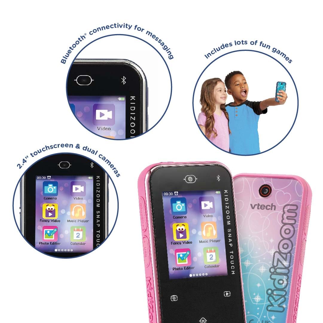 VTech KidiZoom Snap Touch Pink - 5MP Camera Kids Toy with Touchscreen & Games 2