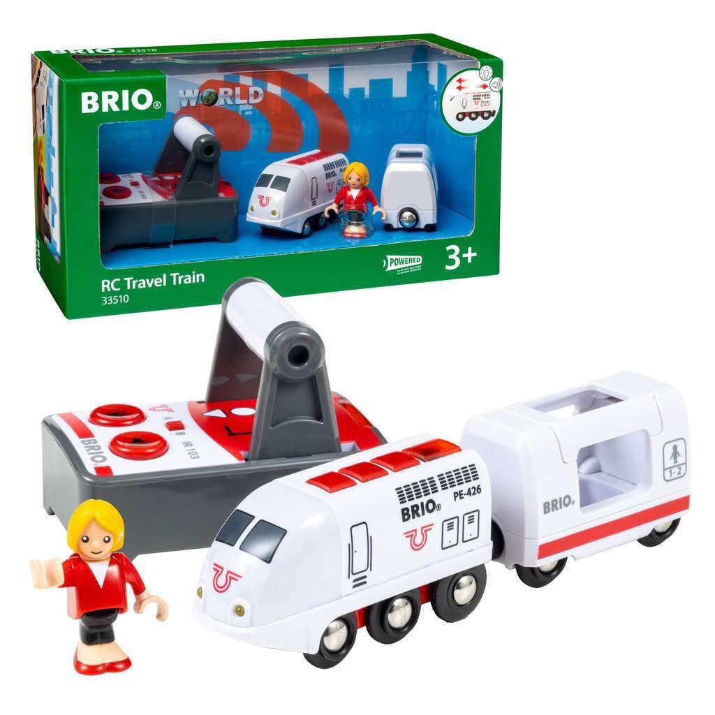BRIO Remote Control Travel Train Toy for Kids Age 3+ | Wooden Railway Accessory | Model 33510