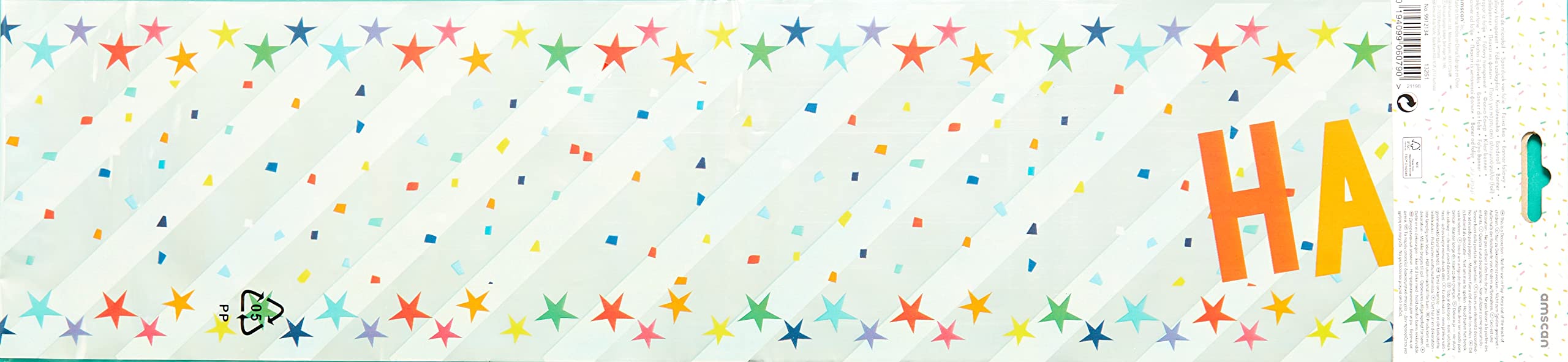 amscan Happy Retirement Banner - Metallic Silver Foil | 2.7m Length | Rainbow Message 3