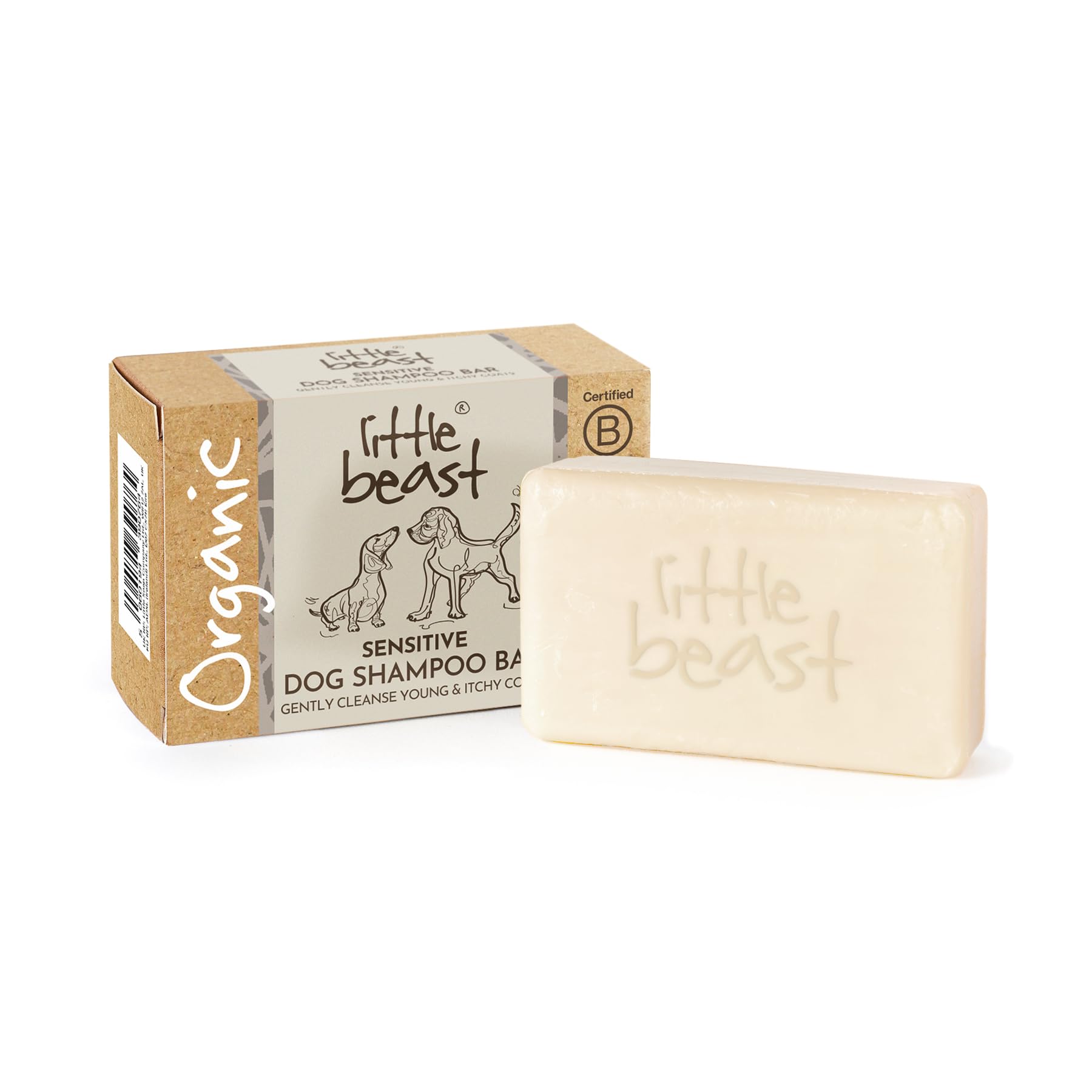 LITTLE BEAST Sensitive Dog Shampoo Bar - Soothing Oatmeal & Sweet Almond Oil | Chamomile Scent