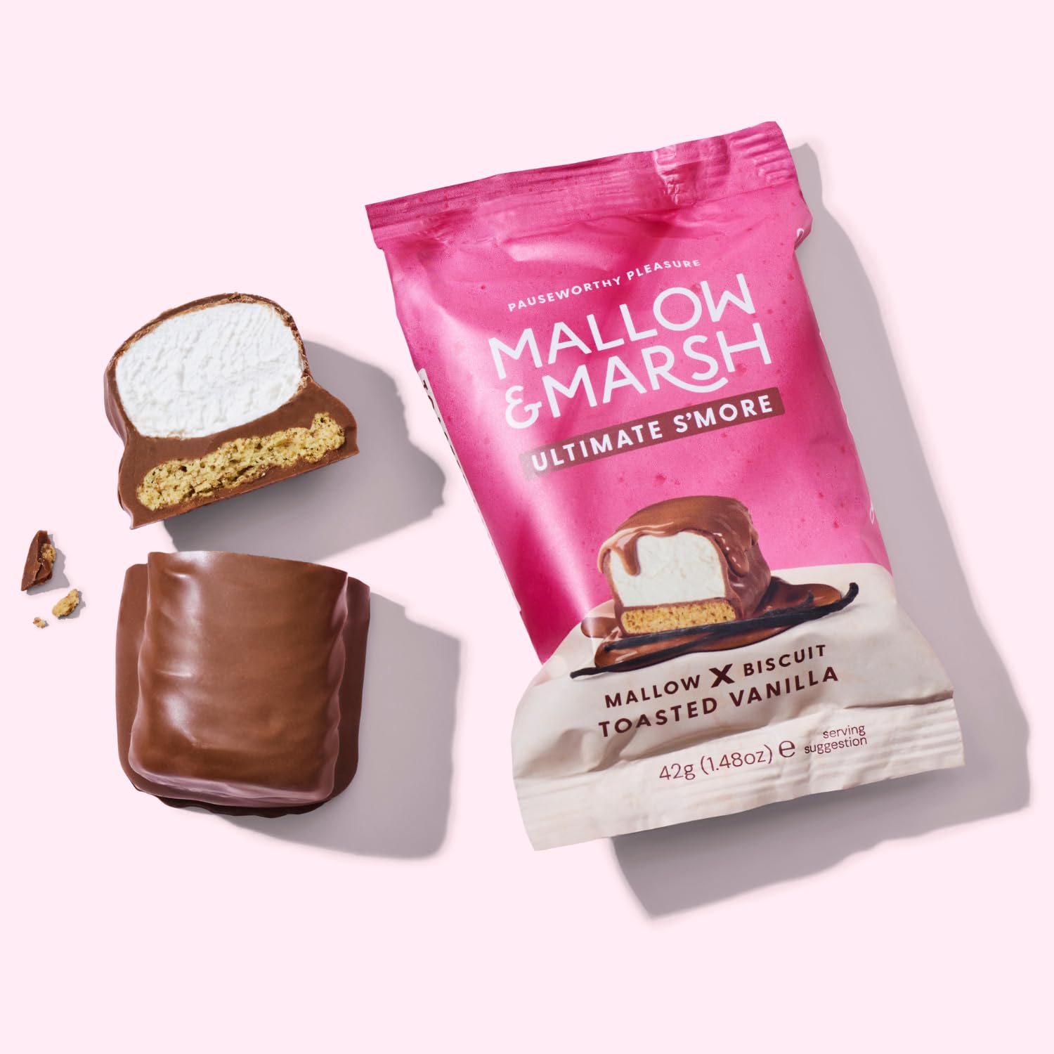 Mallow & Marsh Ultimate S’more Bar - Toasted Vanilla, Milk Chocolate Covered 5