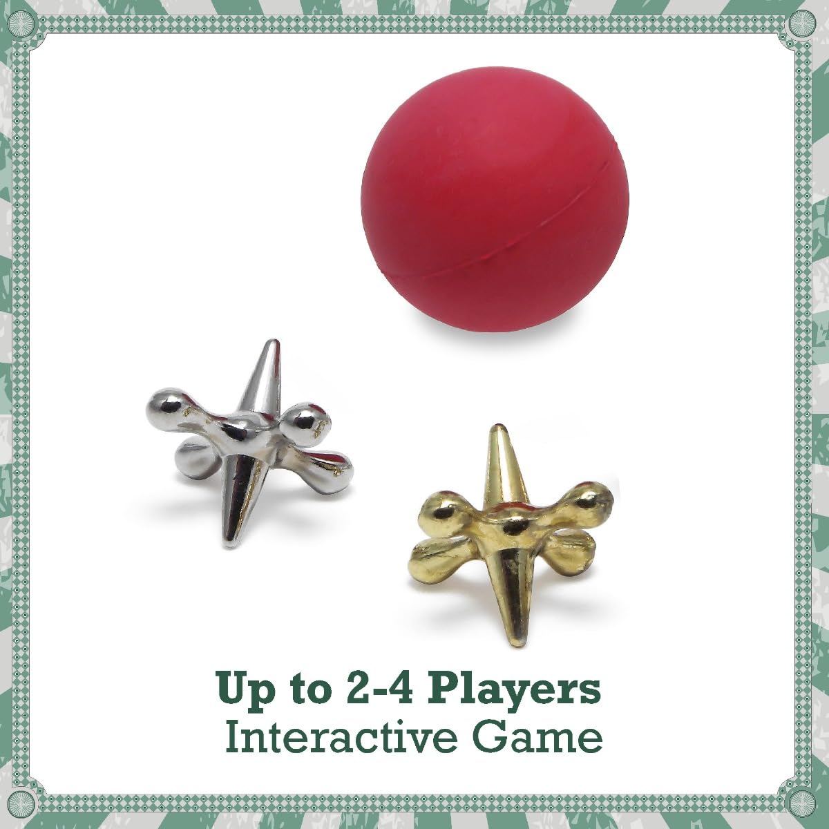 Toyrific Classic Jacks Game Set with Ball and Bag | Ages 3+ | Metal Construction 5