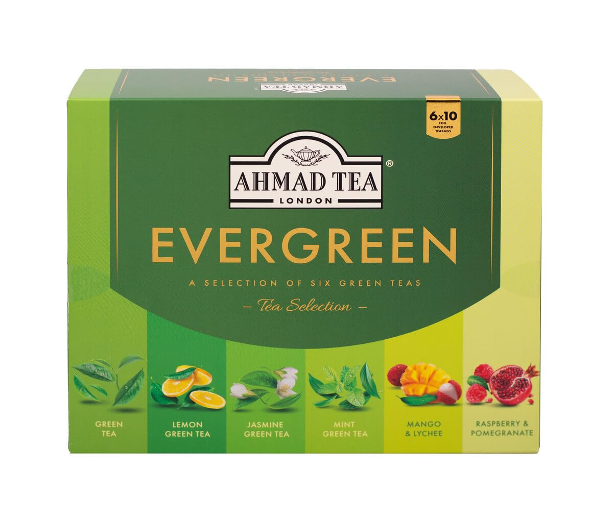 Ahmad Tea Green Tea Selection Pack - 6 Blends, 60 Teabags, 120g 1