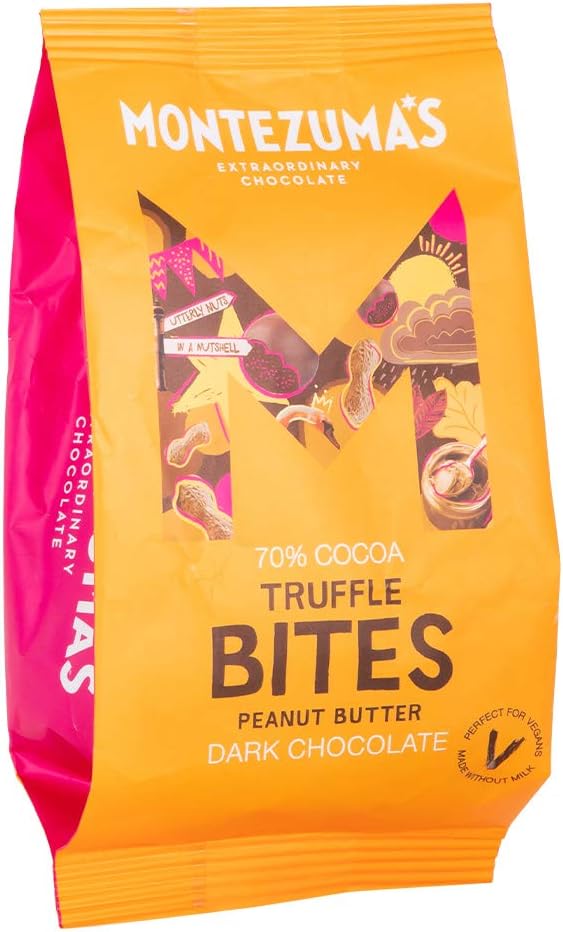 Montezuma - 70% Cocoa Dark Chocolate with Peanut Butter Truffle Bites 120g