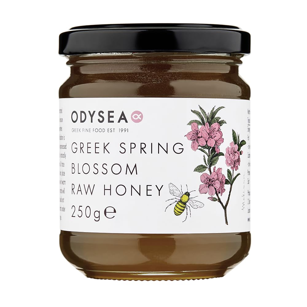 Odysea Greek Spring Flower Blossom Honey, 250g - Cold-Extracted Unfiltered Raw Honey 1