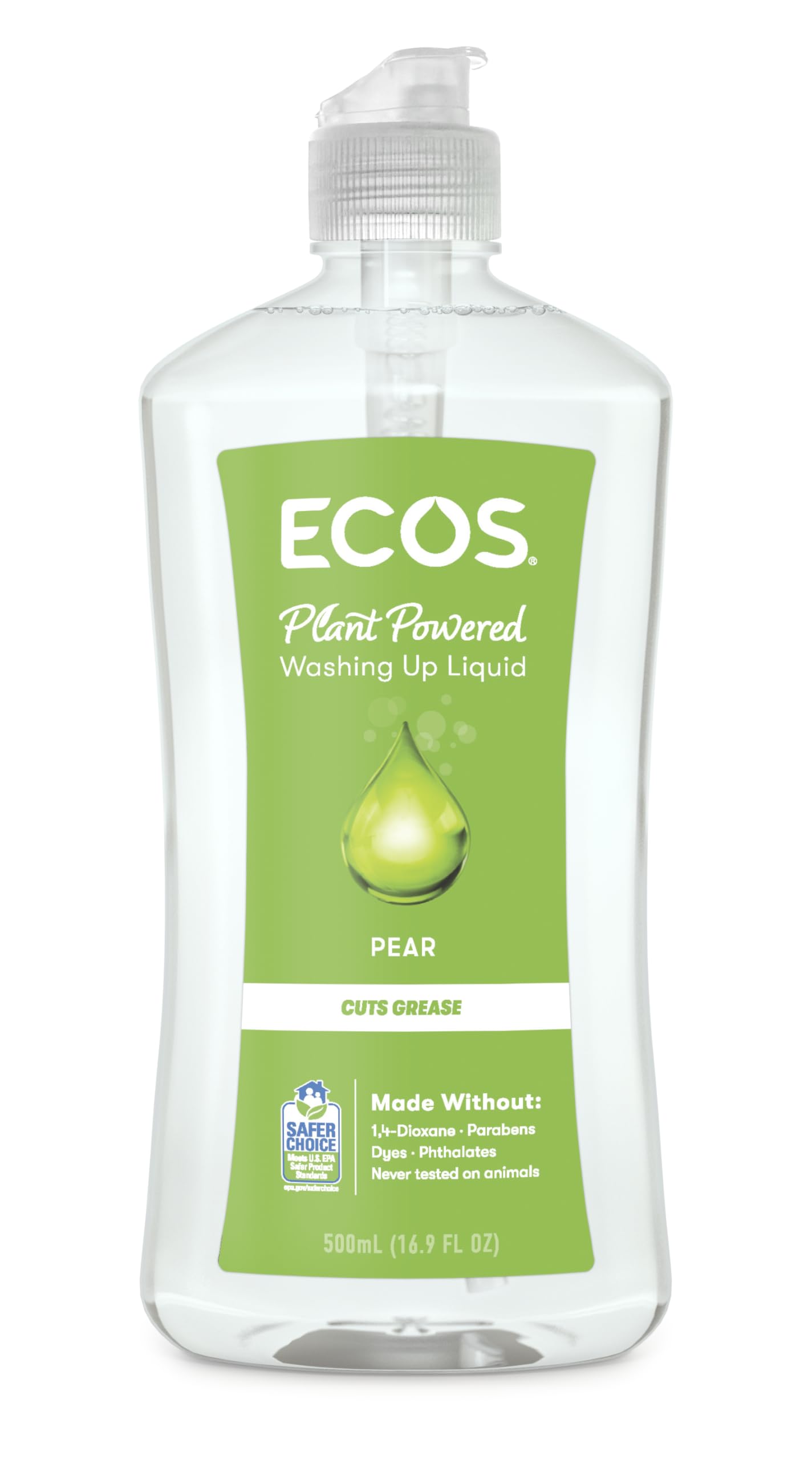 ECOS Washing-Up Liquid - Plant Powered Dish Soap, Pear Scent | 500 ml