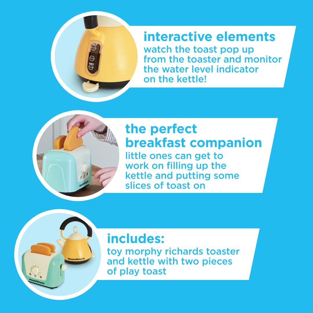Casdon Morphy Richards Interactive Toy Toaster & Kettle Set - Play Kitchen Appliances for Kids 3+ 7
