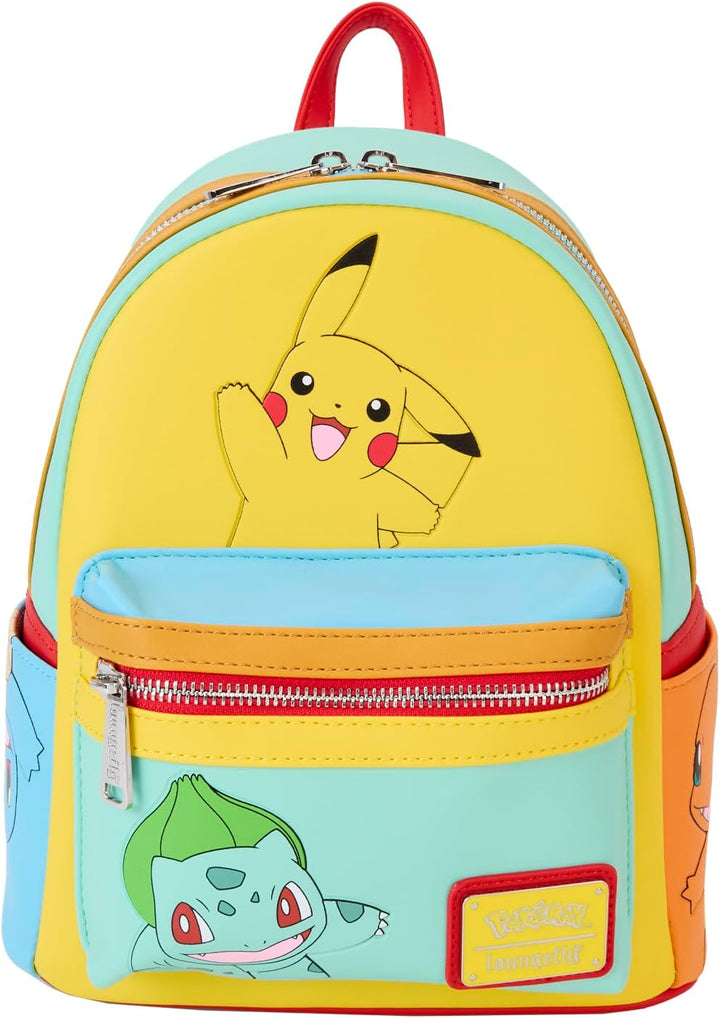 Loungefly Pokemon Color Block Starters Mini Backpack, Multi, Mini