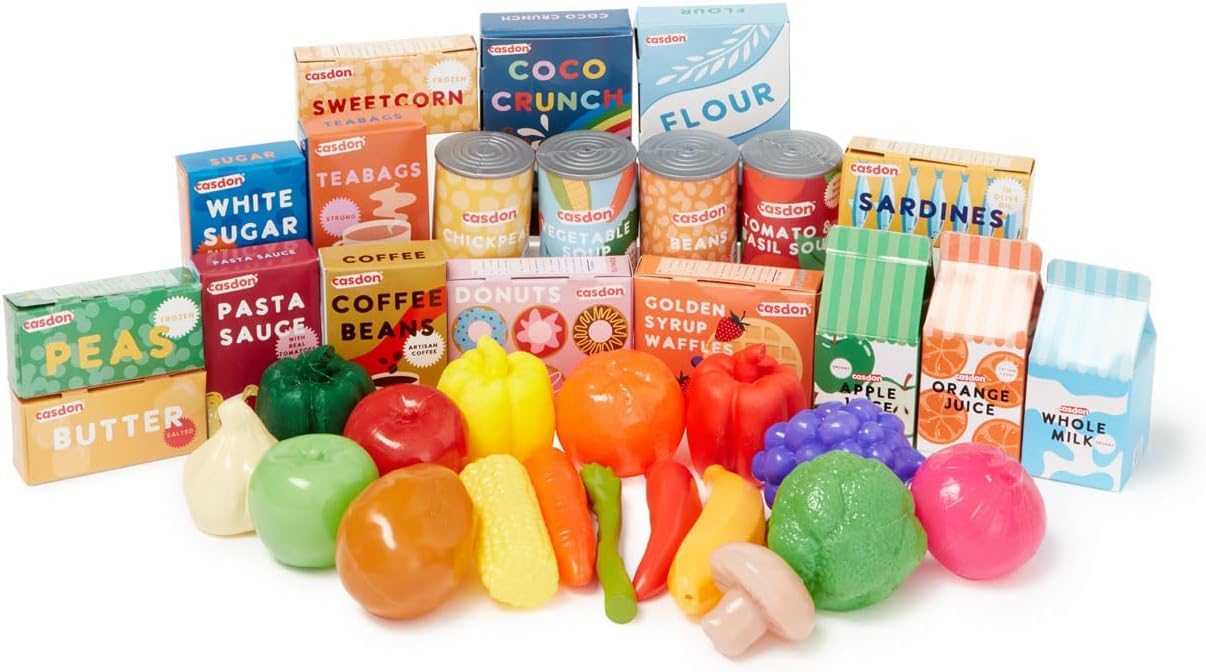 Casdon 617 Family Favourites Toy Grocery Set | 36 Pieces | Ages 2+ 1