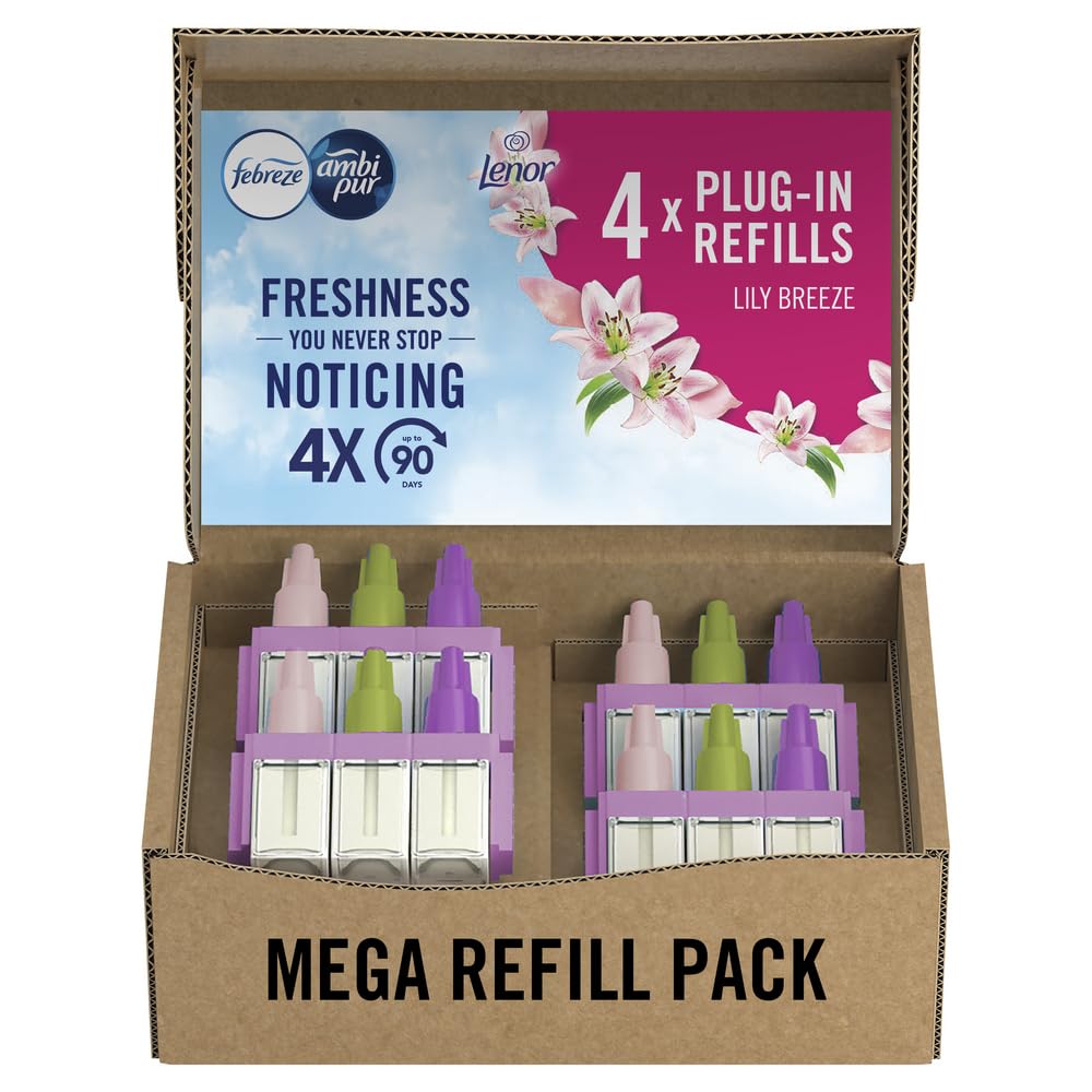 Febreze 3Volution Air Freshener Plug-In Refills (4 x 20ml) - Lily & Breeze