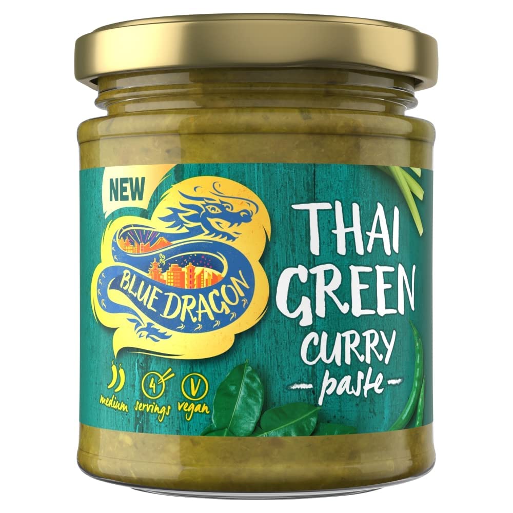 Blue Dragon Thai Green Curry Paste - Authentic Flavor | Medium Spice | 170g