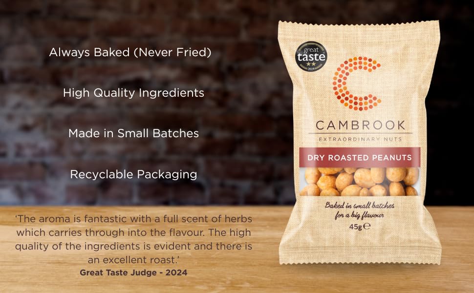 Cambrook Dry Roasted Peanuts - Herb & Spice Seasoned | 45g Bag | Vegan & Gluten Free 2