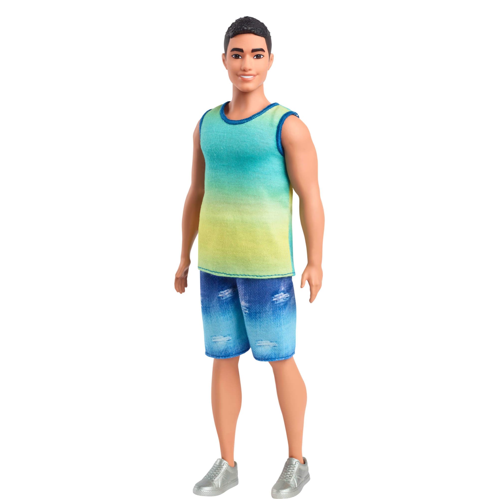 Barbie Fashionistas Ken Doll #236 with Black Hair, Blue Green Ombre Tank - Ages 3+ 1