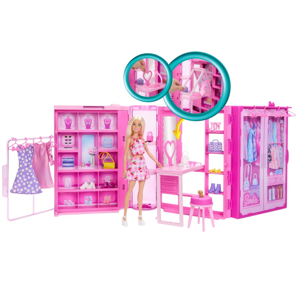Barbie Dream Closet Toy Playset with Fashion Doll, 25+ Accessories & Pet Puppy 9