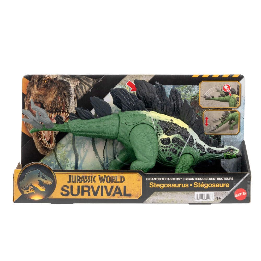 Mattel Jurassic World Gigantic Thrashers Stegosaurus Action Figure | 11-14 Inches | Ages 4+ 6