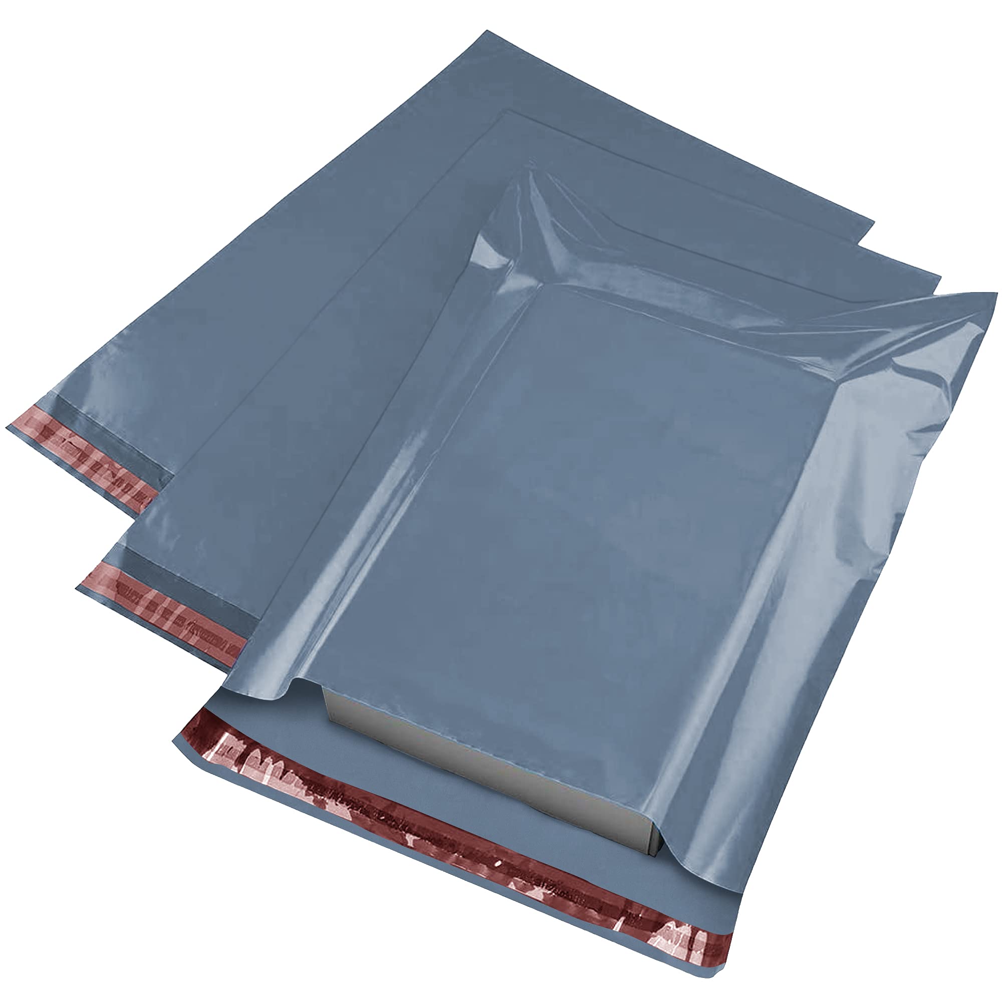 iSOUL Strong Grey Plastic Mailing Bags - 10 x 14 Inch, 100 Count | Water Resistant