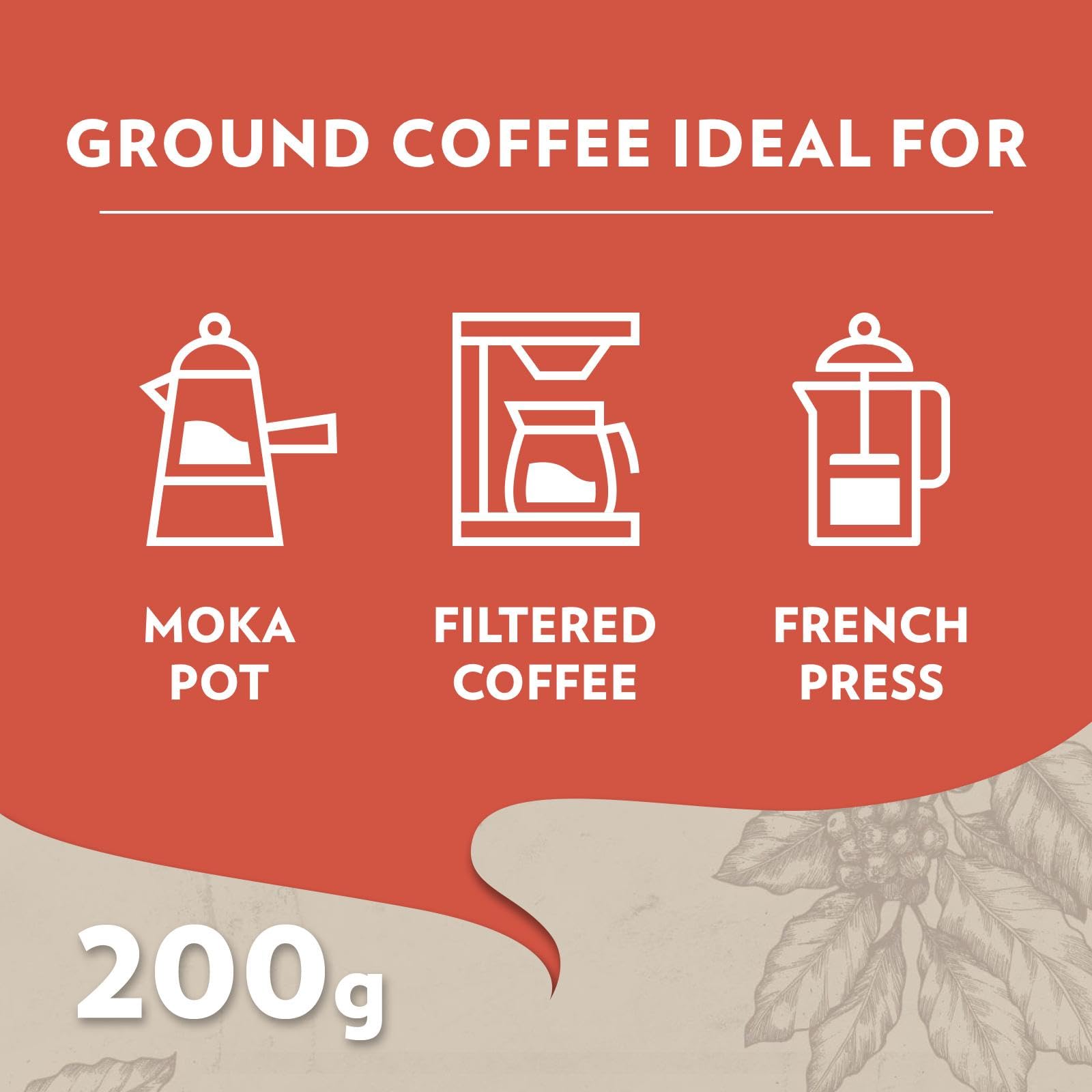 Lavazza Tales of Roma Coffee Ground - Aromatic Notes of Hazelnut and Dark Chocolate, Ideal for Moka Pots, 200 g 2