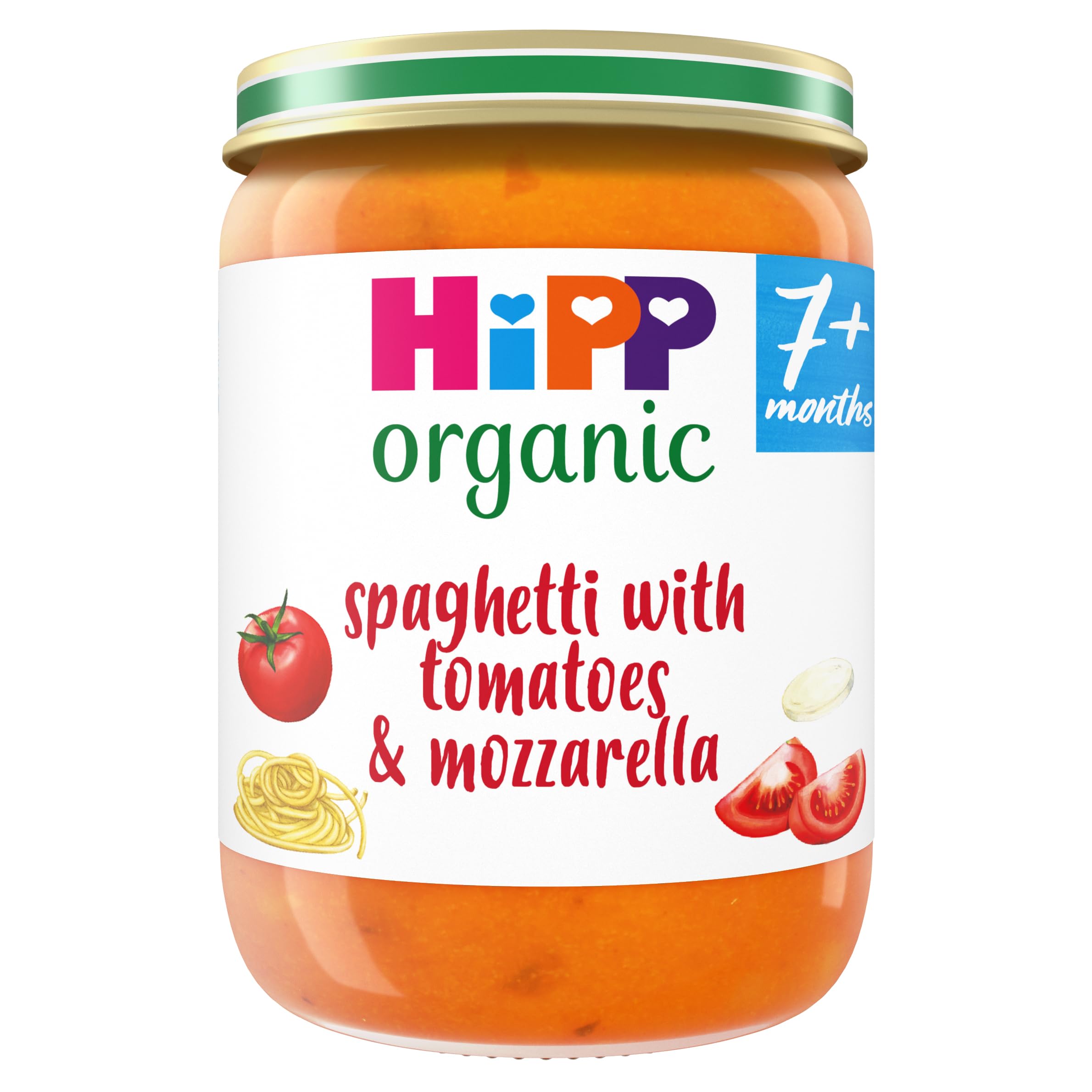 HiPP Organic Spaghetti with Tomatoes & Mozzarella Baby Food Jar | 6 Pack, 7+ Months 1