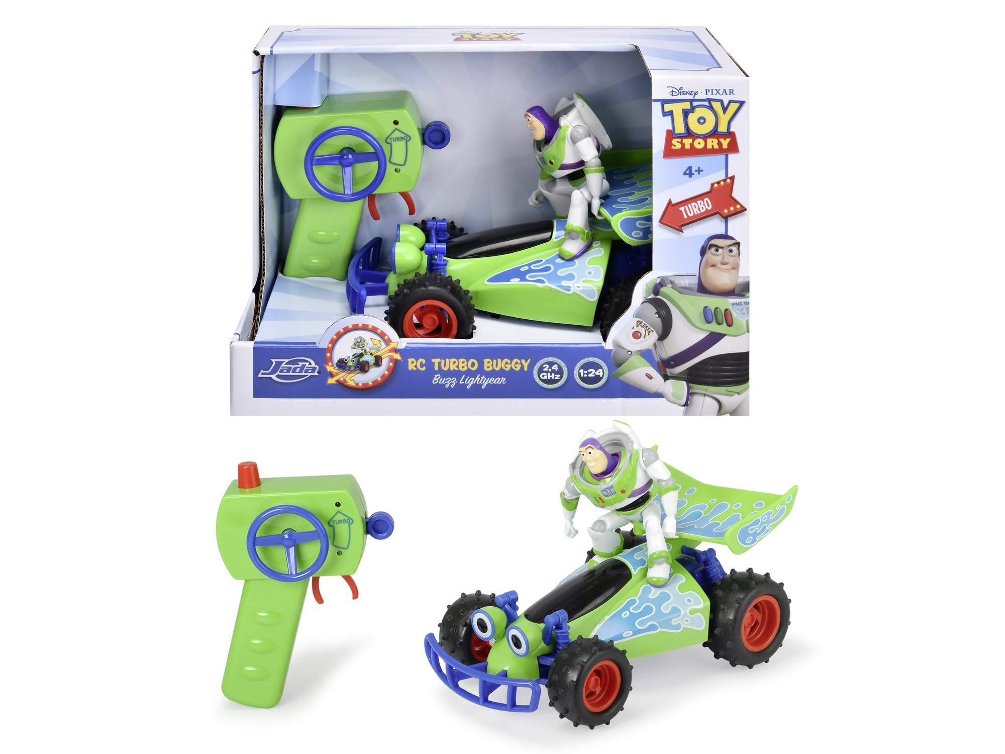 Jada Toys Disney Pixar Toy Story 4 Turbo Buggy with Buzz Lightyear - 1:24 Scale Remote Control Vehicle 3